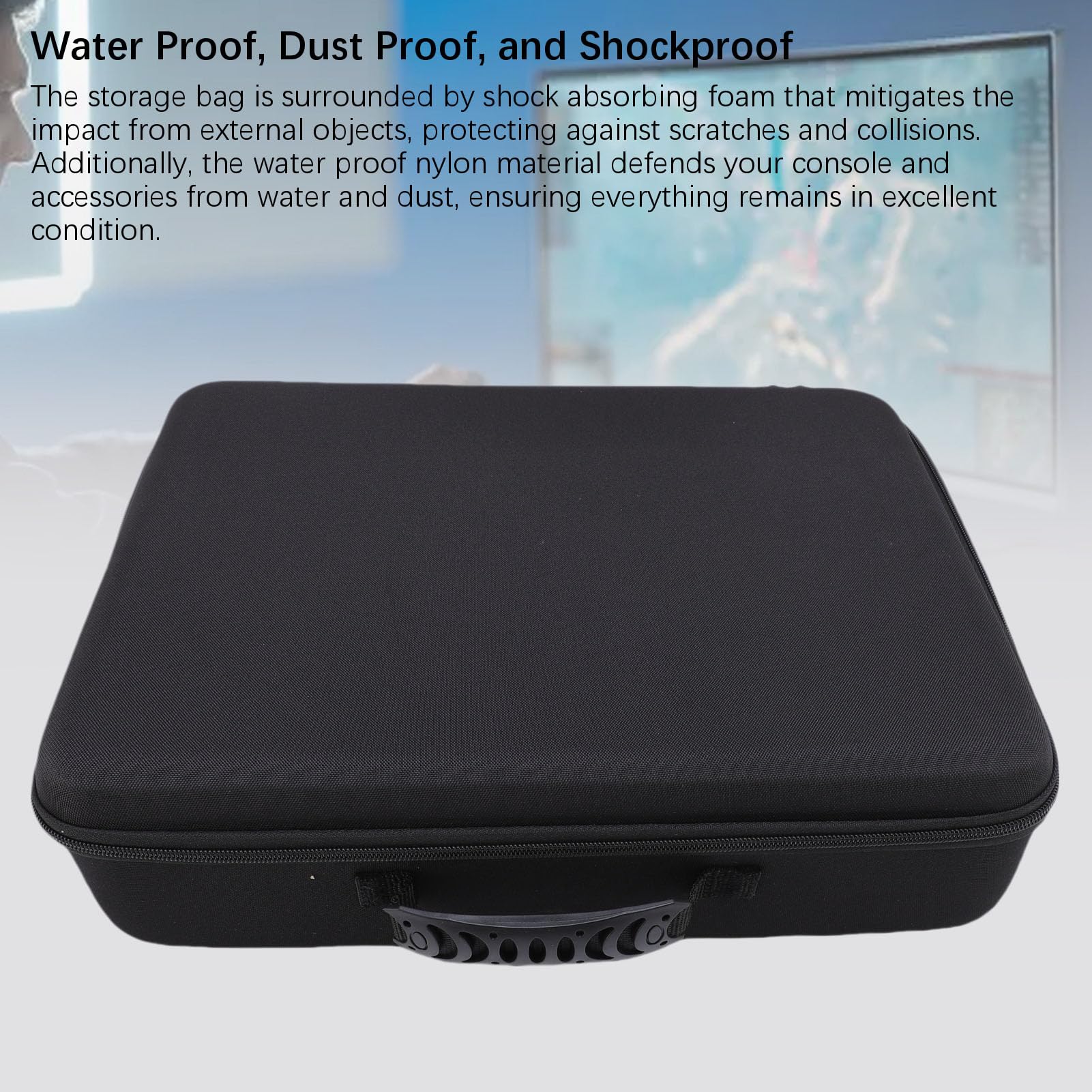 Carrying Case for Pro Console, Hard Shell Travel Bag with Shock Absorption Foam, Water Proof Nylon Material, Fit for Game System and Accessories (Black)