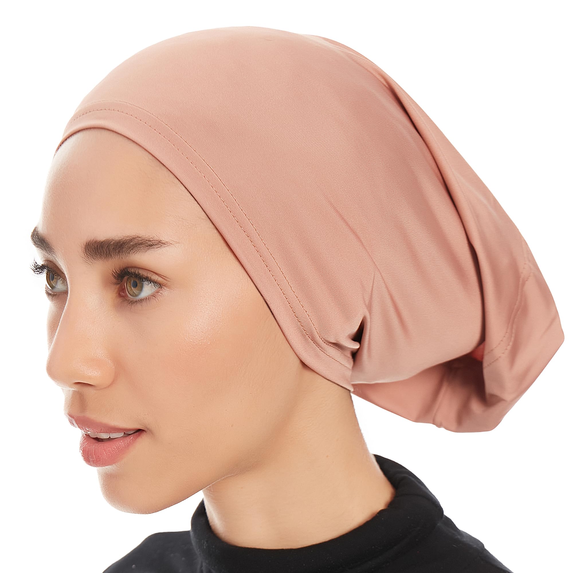 Ayisah Hijab Caps Undercap for Women – Cocoa Hijab Cap Underscarf Turban Dreadlocks Tube – Muslim Accessories Headscarf Wrap - Islamic Hajib Headwrap Tube Fashion Solid Color (Cocoa)