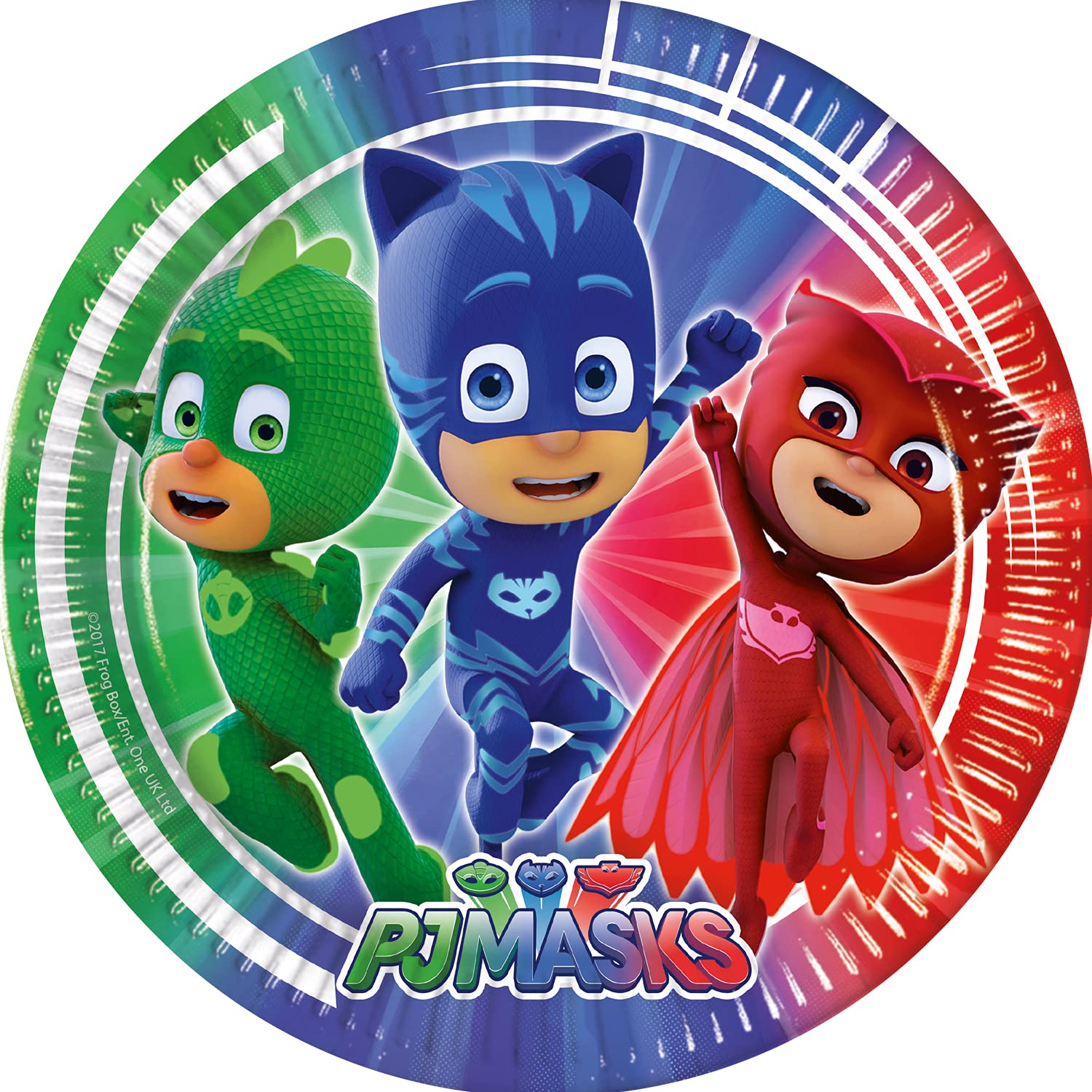 Procos 93441 PJ Masks Party Plates Size 23 cm Pack of 8 Disposable Paper Plates Children's Birthday Party Tableware FSC® Mix