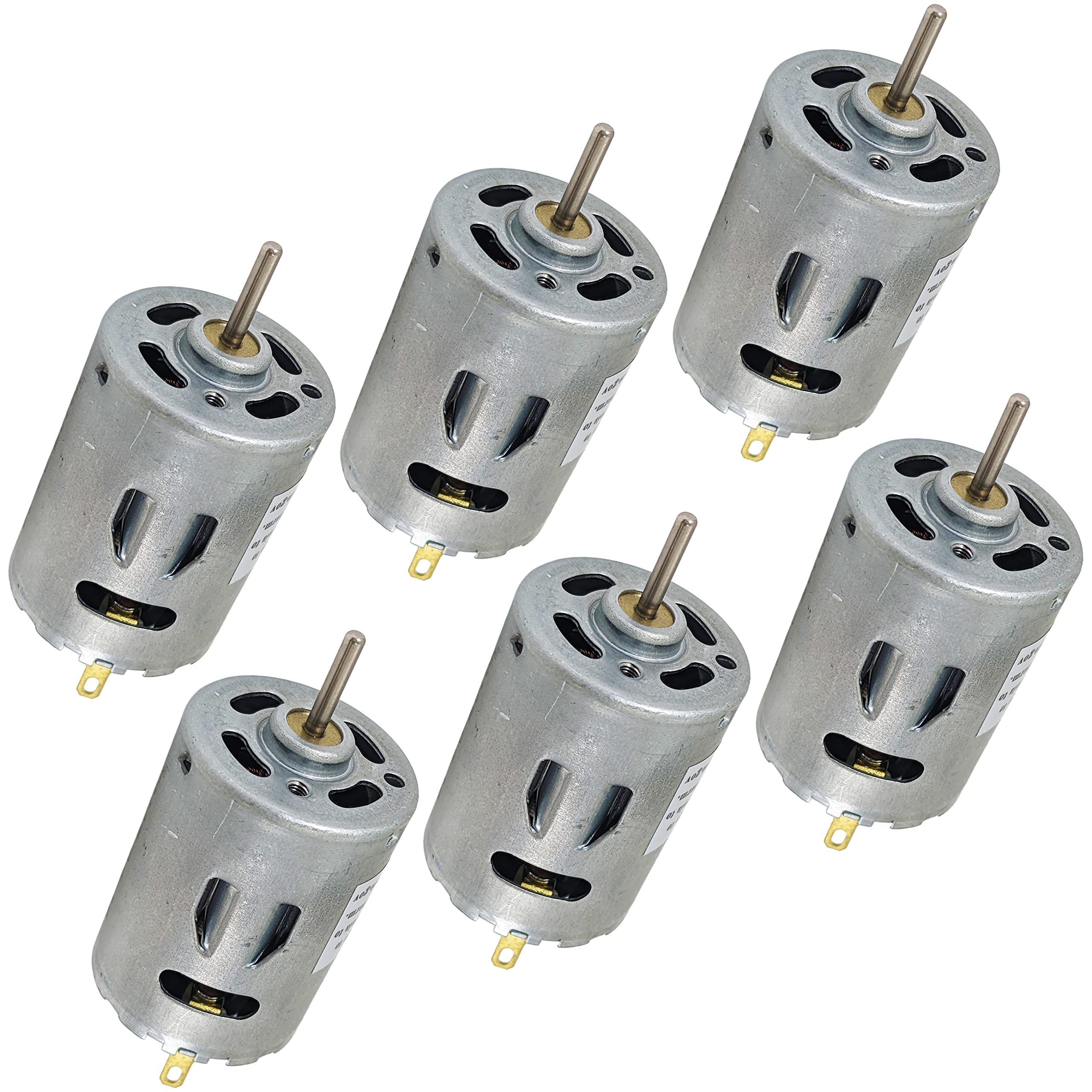 6 Pack 9V Heavy Duty DC Motor 12,500 RPM Max (1.08