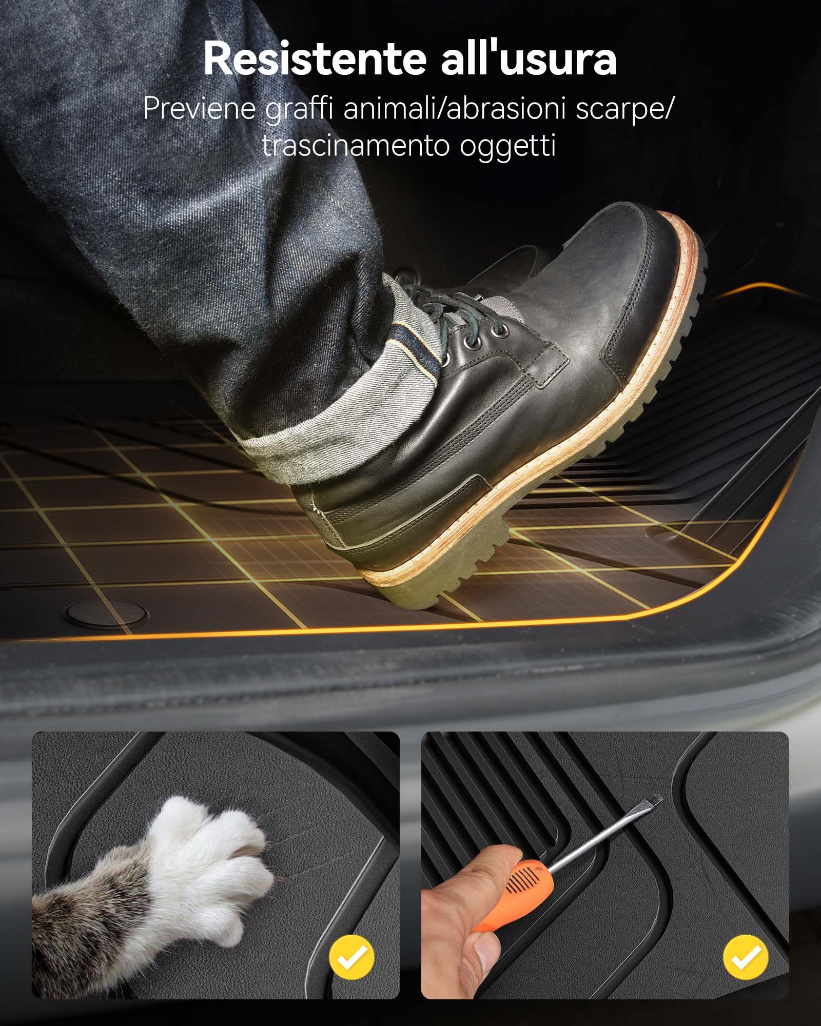 3W Tappetino per Bagagliaio per Tesla Model Y 2025-2026 Juniper, per Standard/Premium/Performance, Impermeabile e Facile da Pulire, Tappeto su Misura in Thorex™