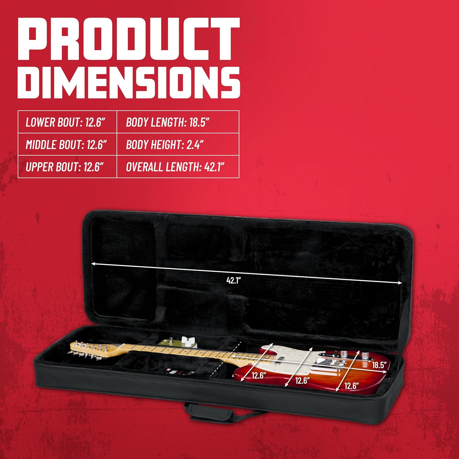 Gator Cases Lightweight Polyfoam Guitar Case For Double Cut Away Electric Guitars (GL-SG)