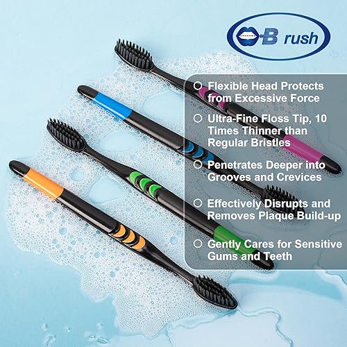 Miniatura 5 de Cepillo de dientes suave con cabeza flexible, evita daños en las encías, cepillo de cerdas cónicas, cuidado suave para dientes sensibles, envuelto