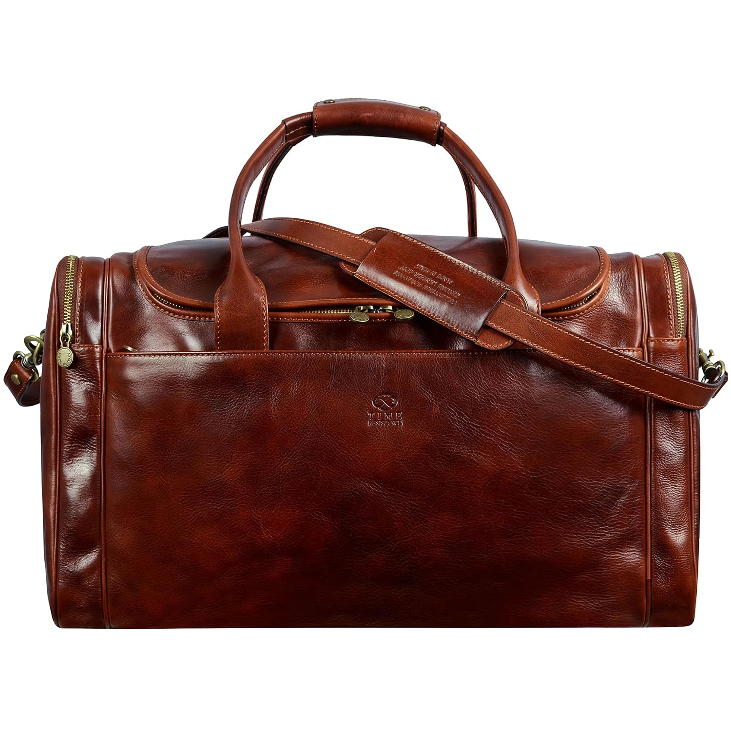 Time Resistance Leather Duffel Bag Brown – large weekend gym travel duffel bag men