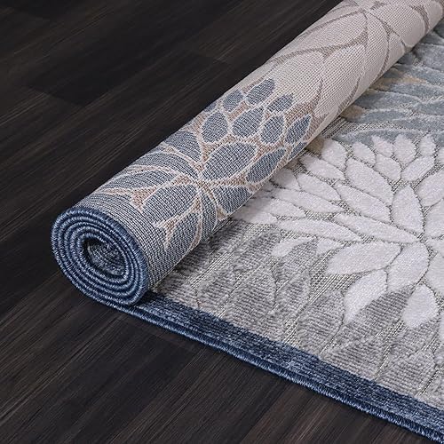 Miniatura 126 de CAMILSON Indoor Outdoor Rug 5x7 Bohemian Medallion Floral Area Rugs for Indoor and Outdoor Patios Easy-Cleaning Non-Shedding Living Room Garden and