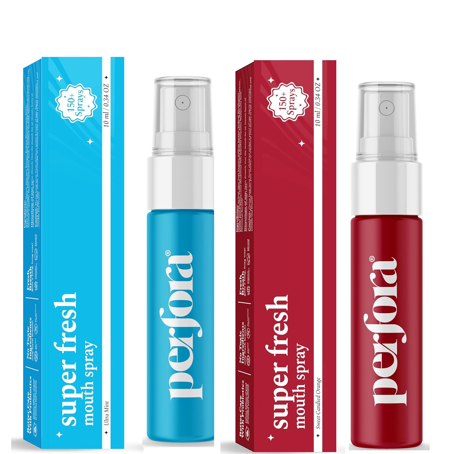 Perfora Super Fresh Assorted Mouth Spray | Instant Fresh Breath, Alcohol-Free, Teeth Remineralization, SLS-Free | 10 ml x 2 Perfora Super Fresh Assorted Mouth Spray | Instant Fresh Breath, Alcohol-Free, Teeth Remineralization, SLS-Free | 10 ml x 2