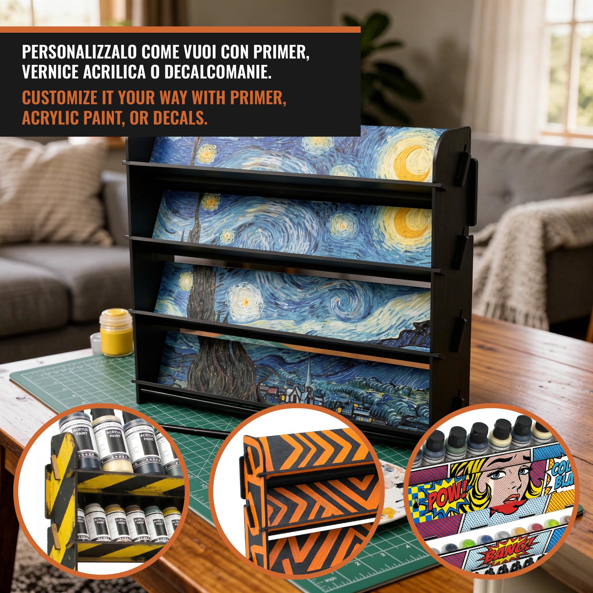 PROSCALE Porta colori acrilici per modellismo Organizer Espositore Universal