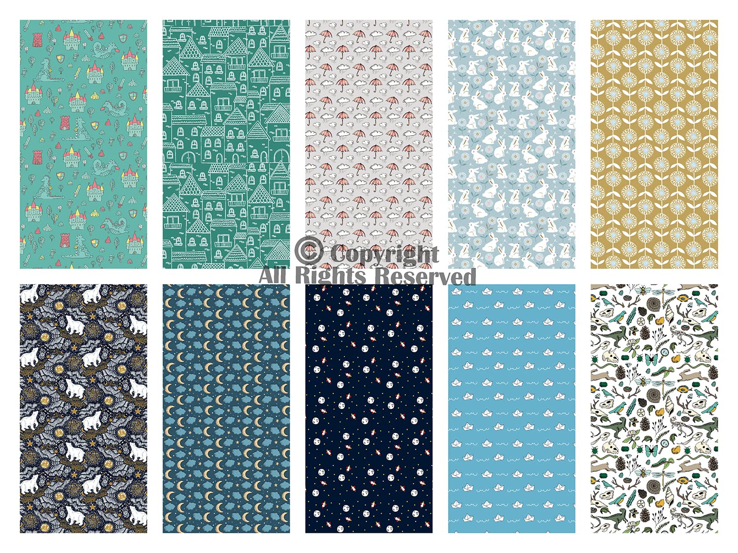 Craftido 10pcs 18”x21”(46x53cm) Fat Quarters Fabric Bundles, Medium Weight 145g, 100% Cotton Fabric for Quilting Sewing - Image 2