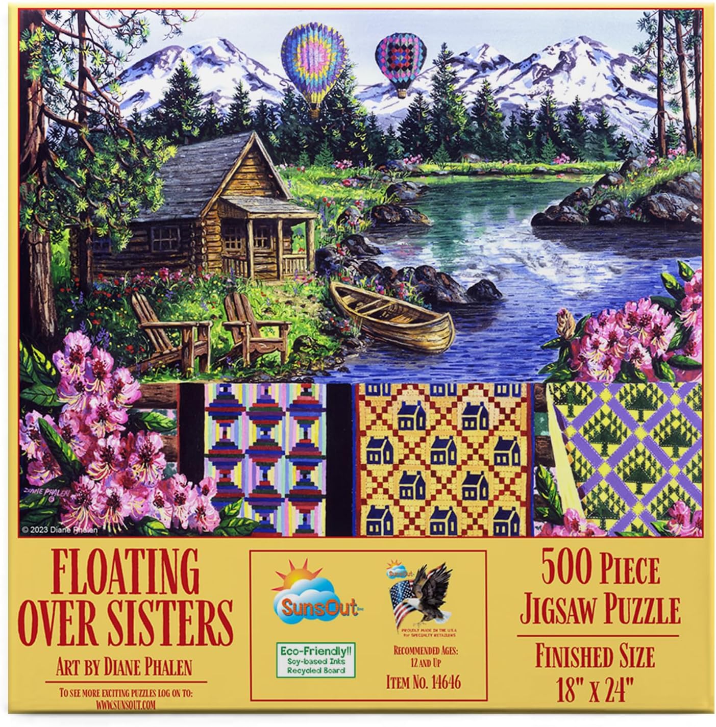 SUNSOUT INC - Floating Over Sisters 500-500 pc Jigsaw Puzzle by Artist: Diane Phalen - MPN # 14646