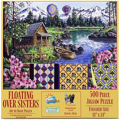 SUNSOUT INC - Flotante sobre hermanas 500-500 piezas Rompecabezas por artista Diane Phalen - MPN # 14646