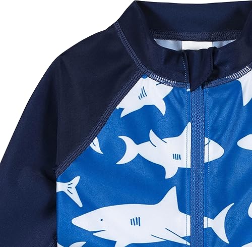 Miniatura 2 de Gerber Traje de baño de manga larga de una pieza con protección solar para bebés y niños pequeños, Negro -