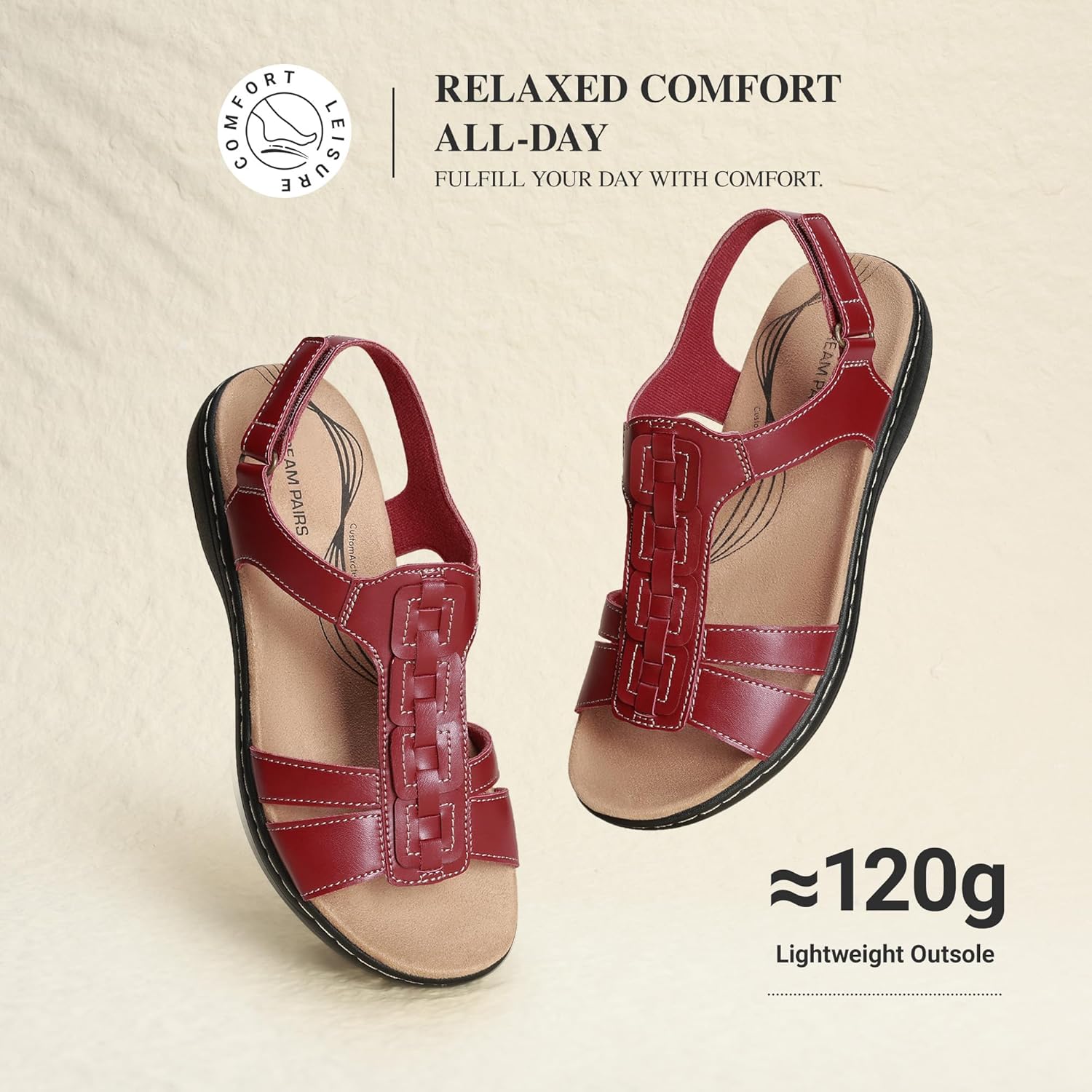 DREAM PAIRS Women's Arch Support Sandals Comfortable Thong T-Strap Orthotic Casual Beach Walking Summer Flat Sandals - Image 7