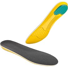 Memory Foam Comfort Elevator Shoes Insole - Size M - 1/2 Inches Taller Yellow