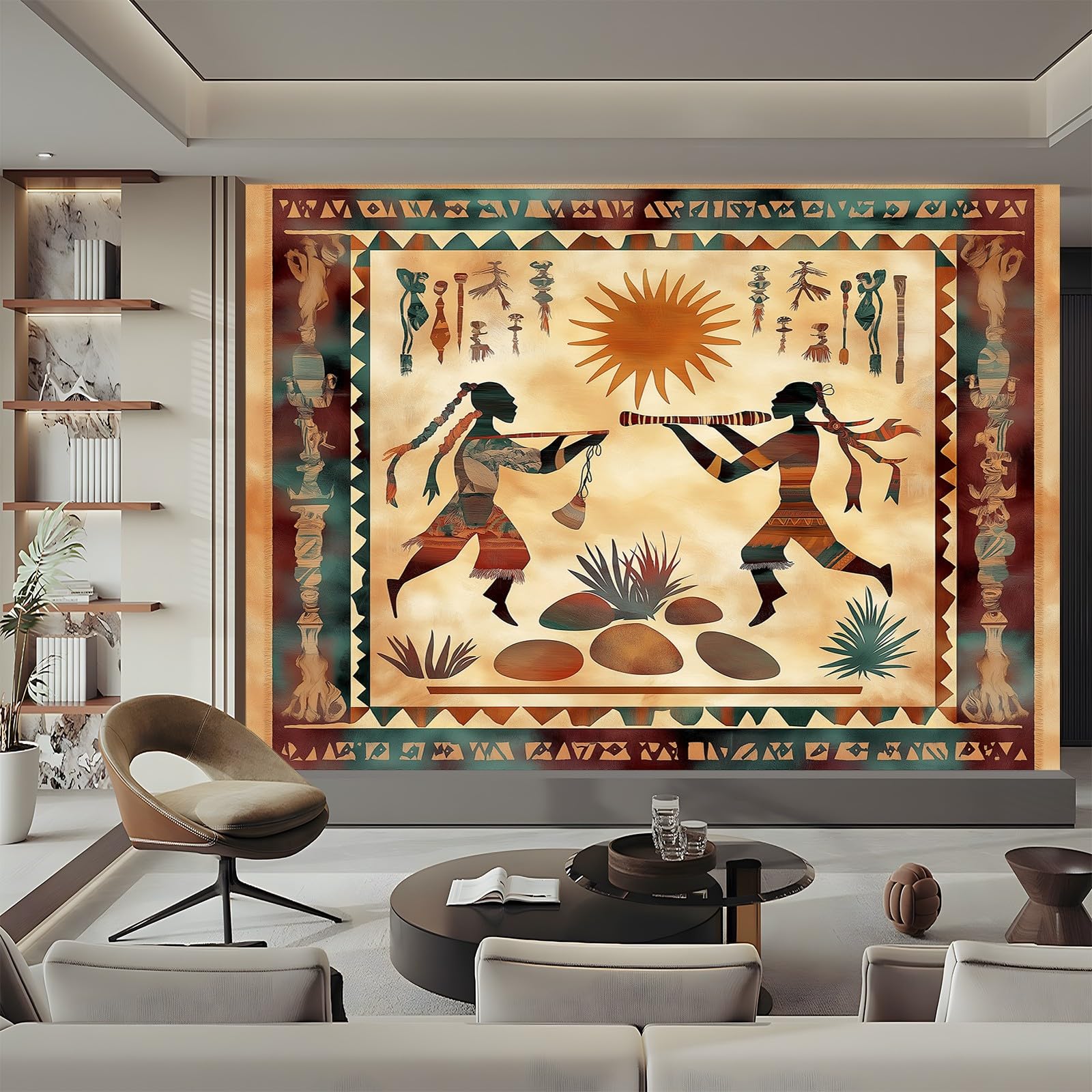 Tapetata-kultura tańca brązowy pomarańczowy 400 x 280 cm (szer. x wys.), Fototapety 3D Tapety Tapety Włóknina Dekoracja ścienna Nowoczesne Fototapety