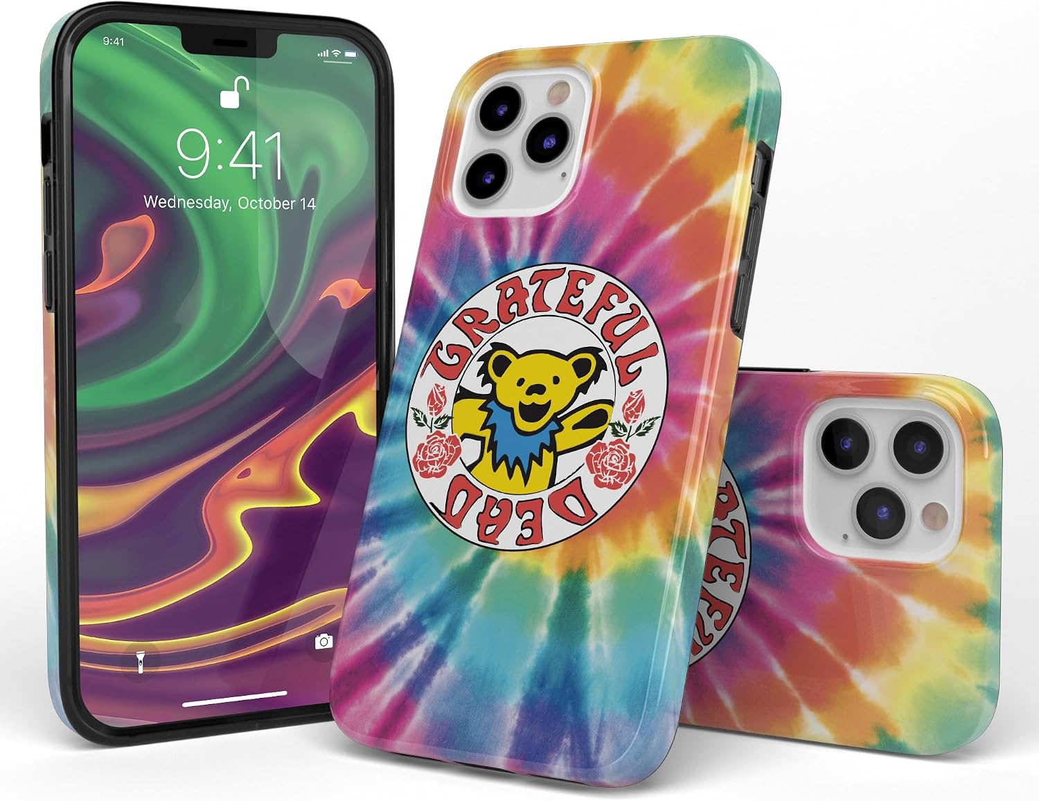 Casely iPhone 11 Pro Max Case | On Tour | Grateful Dead Tie Dye Sticker | Classic Ultra Slim Design
