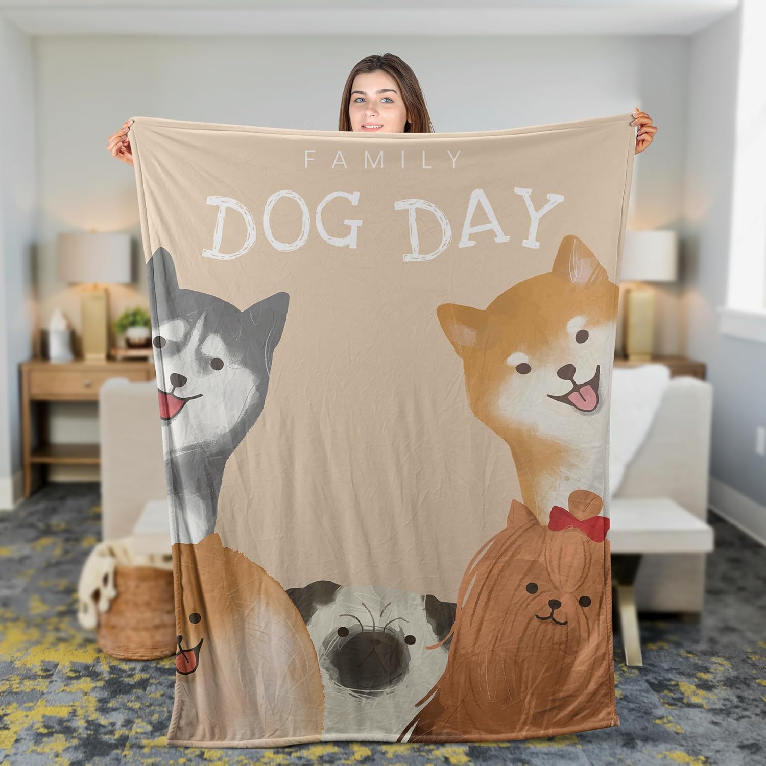 Custom Pet Blanket Pet Photo and Name, Pet Blanket, Personalized Pet Photo Blankets, Custom Pet Loss Keepsake (Multi 1)