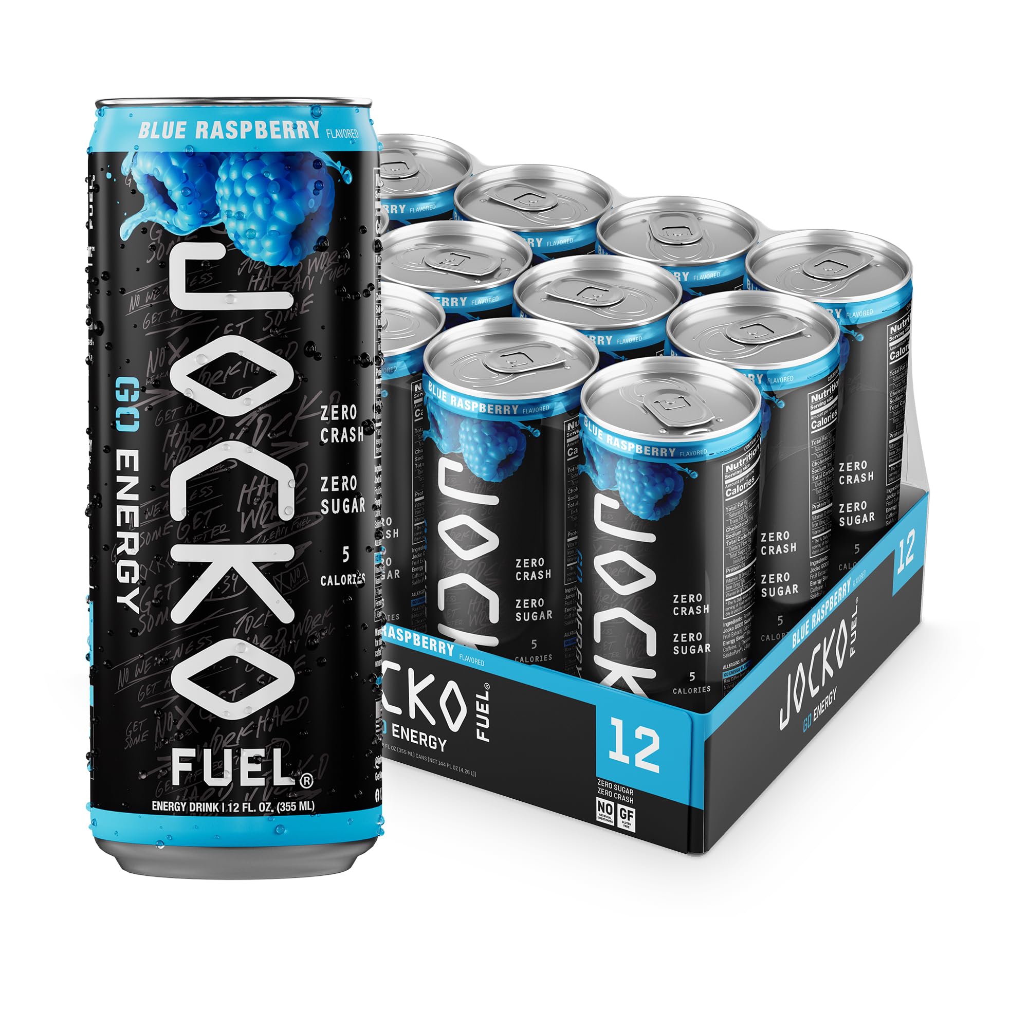 Amazon.com : Jocko Fuel GO Energy Drinks, Blue Raspberry - 95mg