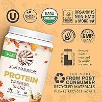Vista 110 de Sunwarrior - Warrior Blend, base vegetal, proteína vegana cruda con guisantes y cáñamo, SWB BVAN375, Vainilla, 1