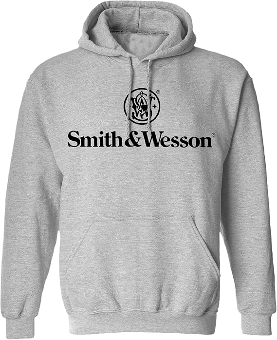 Smith \u0026 Wesson Farm \u0026 Firearms Official Licensed Apparel Men's Long Sleeve  Solid Cotton-Poly Blend Graphic Logo Hooded Pullover Sweatshirt, Sizes  S-2XL at Amazon Men's Clothing store