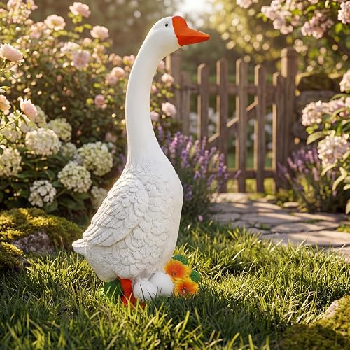 23 inch Porch Goose, Large Porch Goose Statue, Brighten Your Outdoor e, Enhance Your Porch, Balcony, Lawn, Yard and Garden Decoration, Unique Housewarming Gift