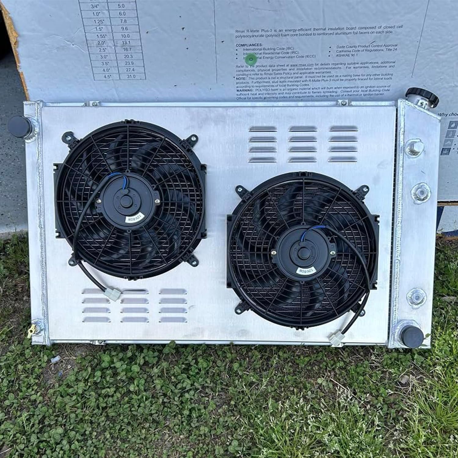 4 Row Aluminum Radiator with Shroud Fan Relay kit for 1973-1991 Chevy GMC C10 C20 C30 K10 K30 C1500 C2500 C3500 Jimmy Blazer Truck Pickup Suburban Radiators CC716