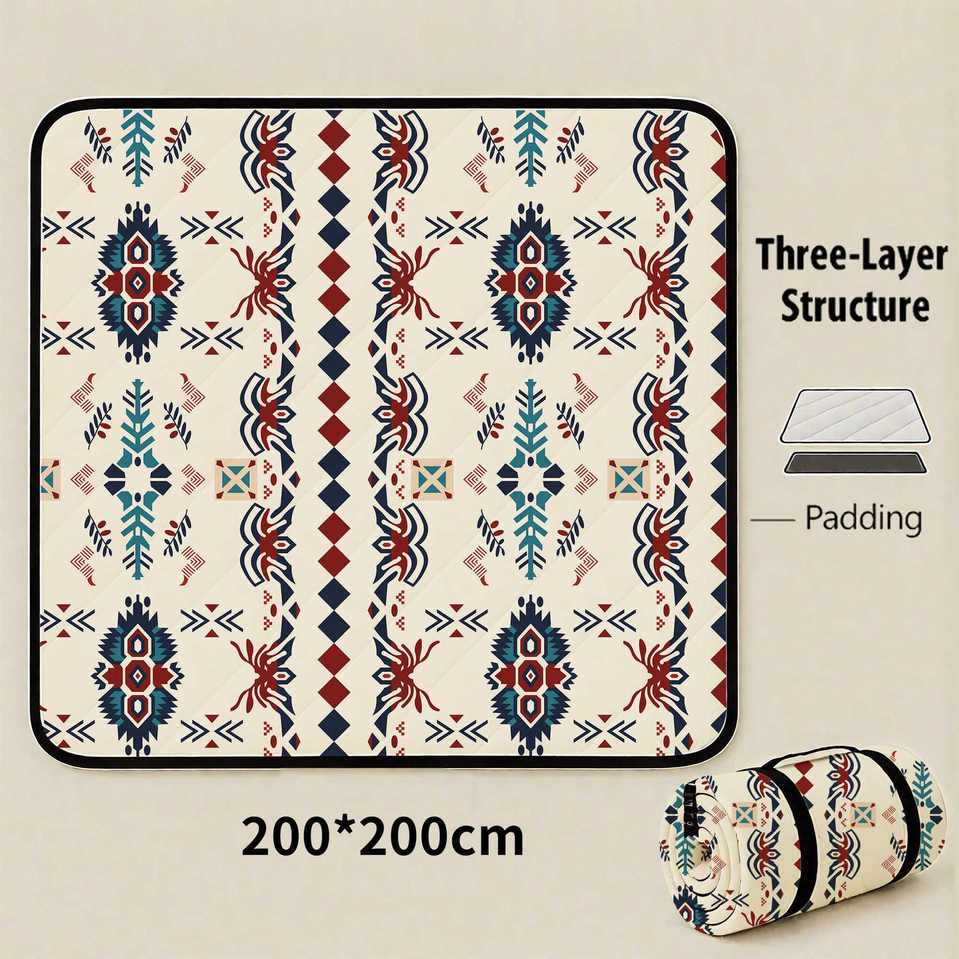 Couverture de Pique Nique,Tapis de Plage Imperméable,200 x 200 cm,Couverture de Camping,Tapis de Sol pour Jardin Randonnée BBQ Voyage,Pliable Nappe Pique Nique,Natte de Plage