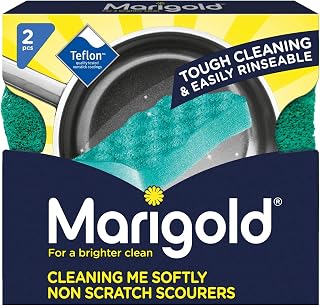 Marigold Cleaning Me Softly Non-Scratch Scourer, 14 Packs of 2 Scourers, Green, 12.6 x 2.5 x 11.5 cm