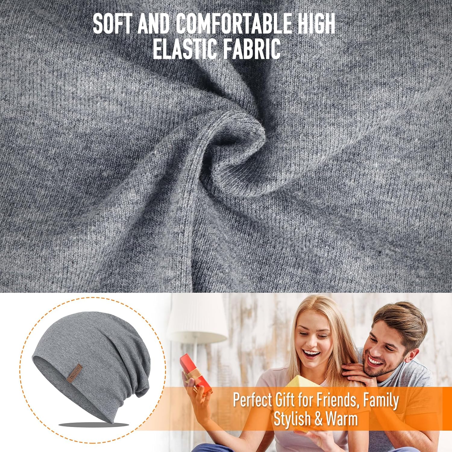 Slouchy Beanie for Women Cotton Beanies Hats Men Lightweight Soft Chemo Headwear Warm Skull Cap for All Seasons - Image 4