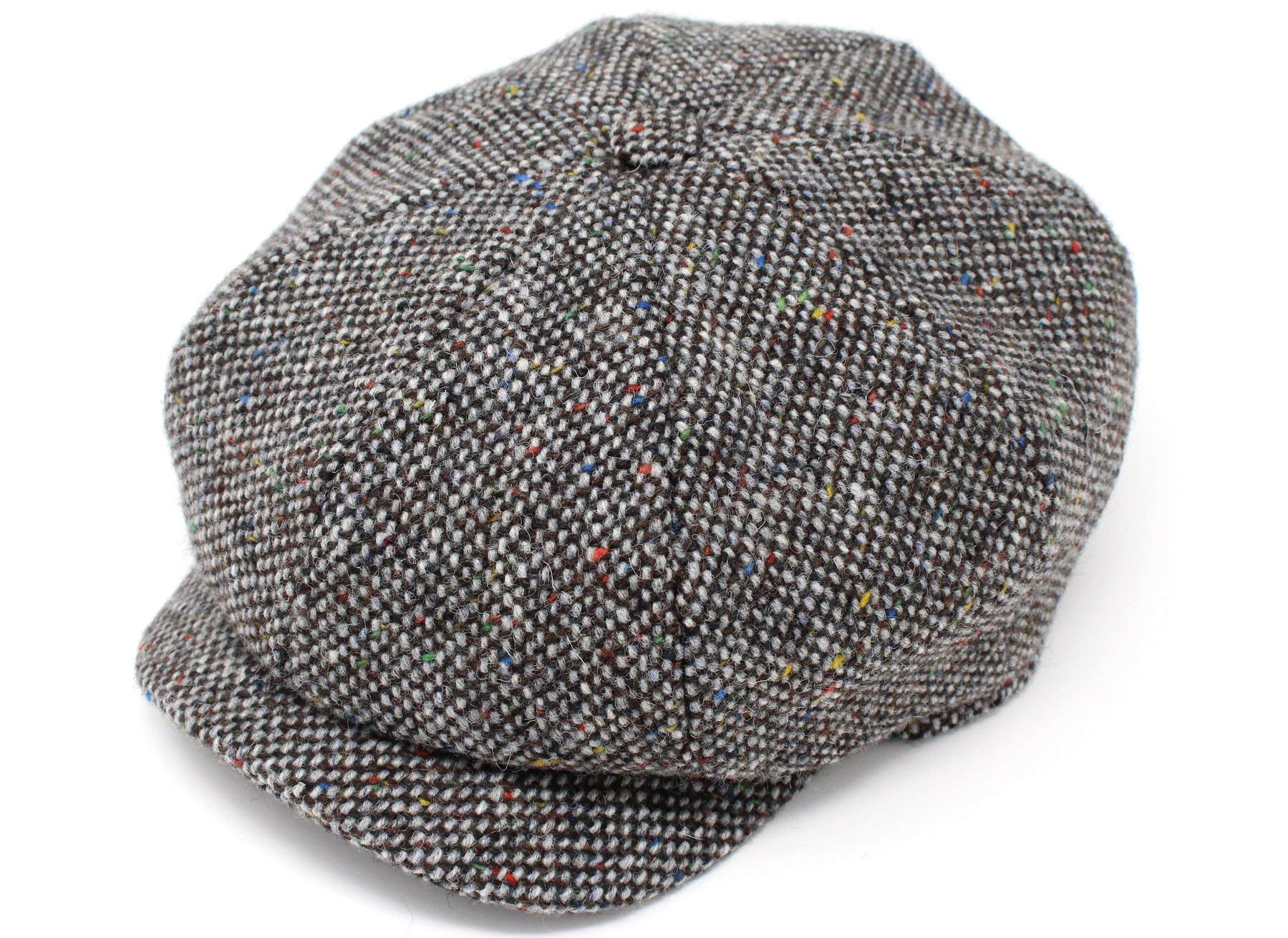 Hanna Hats Men's Donegal Tweed JP Cap Irish Flat Cap Newsboy Cap Made in Ireland