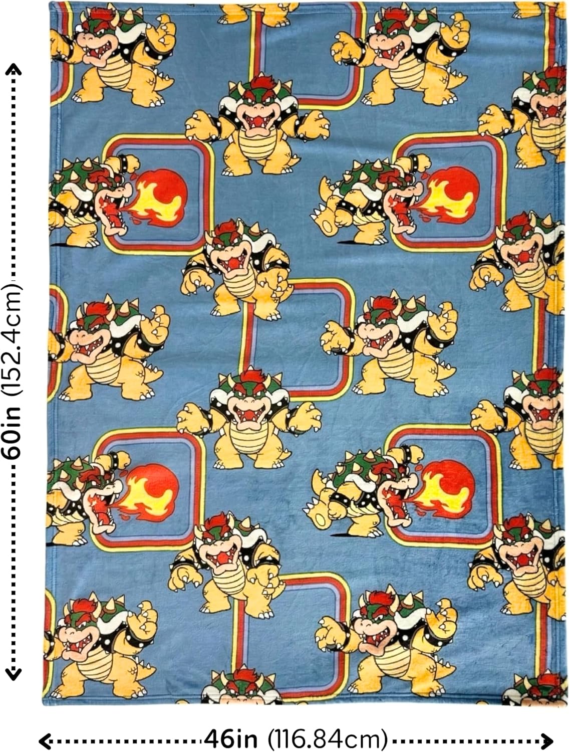 Super Mario Bowser Kids Throw Blanket, 46 in x 60 in, Soft Cozy Decorative Blanket for Couch, Bed, or Gaming Room (Officially Licensed Product) by Franco image 5