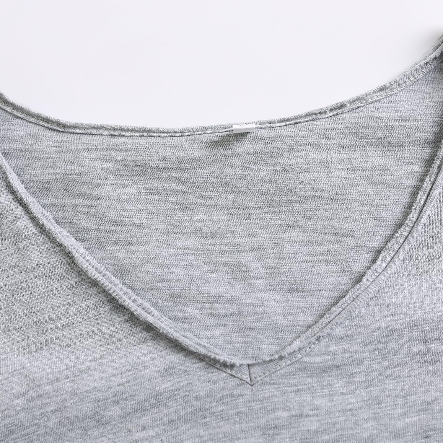 Inadays Womens Slub Cotton T Shirts Short Sleeve V-Neck Raw Hem Summer Tops Loose Fit Tee Basic Clothes Fashion Outfits - Image 5