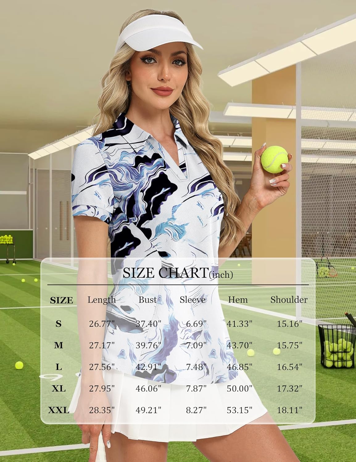 Rapbin Womens Polo Shirt Golf Shirts Women Collared Shirts Short Sleeve Tee V Neck Tops - Image 6