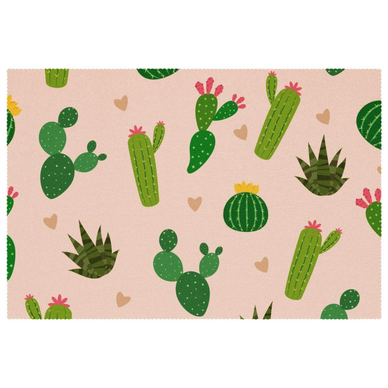 Set de table tissu Oxford à motif cactus pour des repas conviviaux en famille