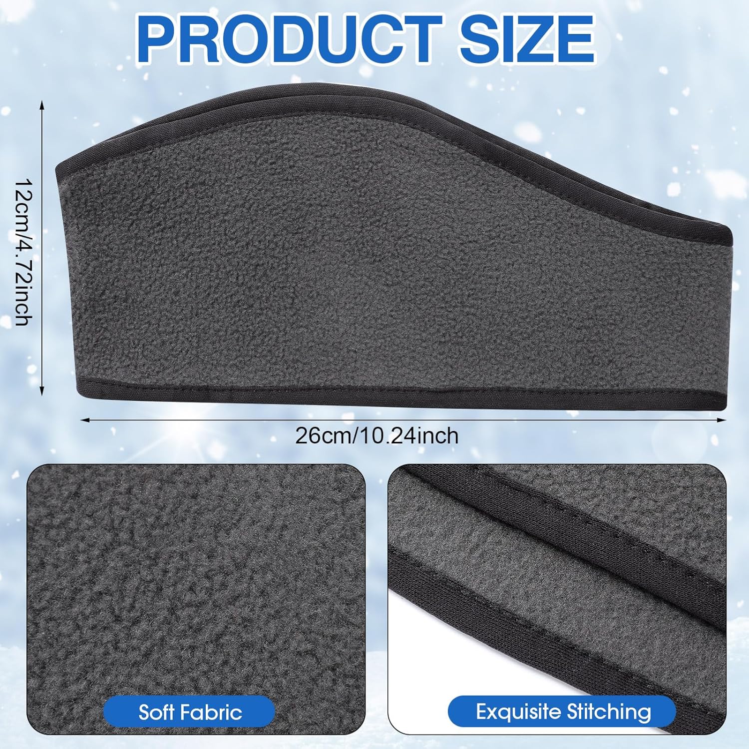 Eurzom 36 Pcs Winter Ear Warmer Headband Warmer Fleece Neck Gaiter Touch Screen Knit Gloves Set Earmuffs Face Mask Scarf Full Finger Gloves for Men Women Cold Weather Ski Running Cycling - Image 2