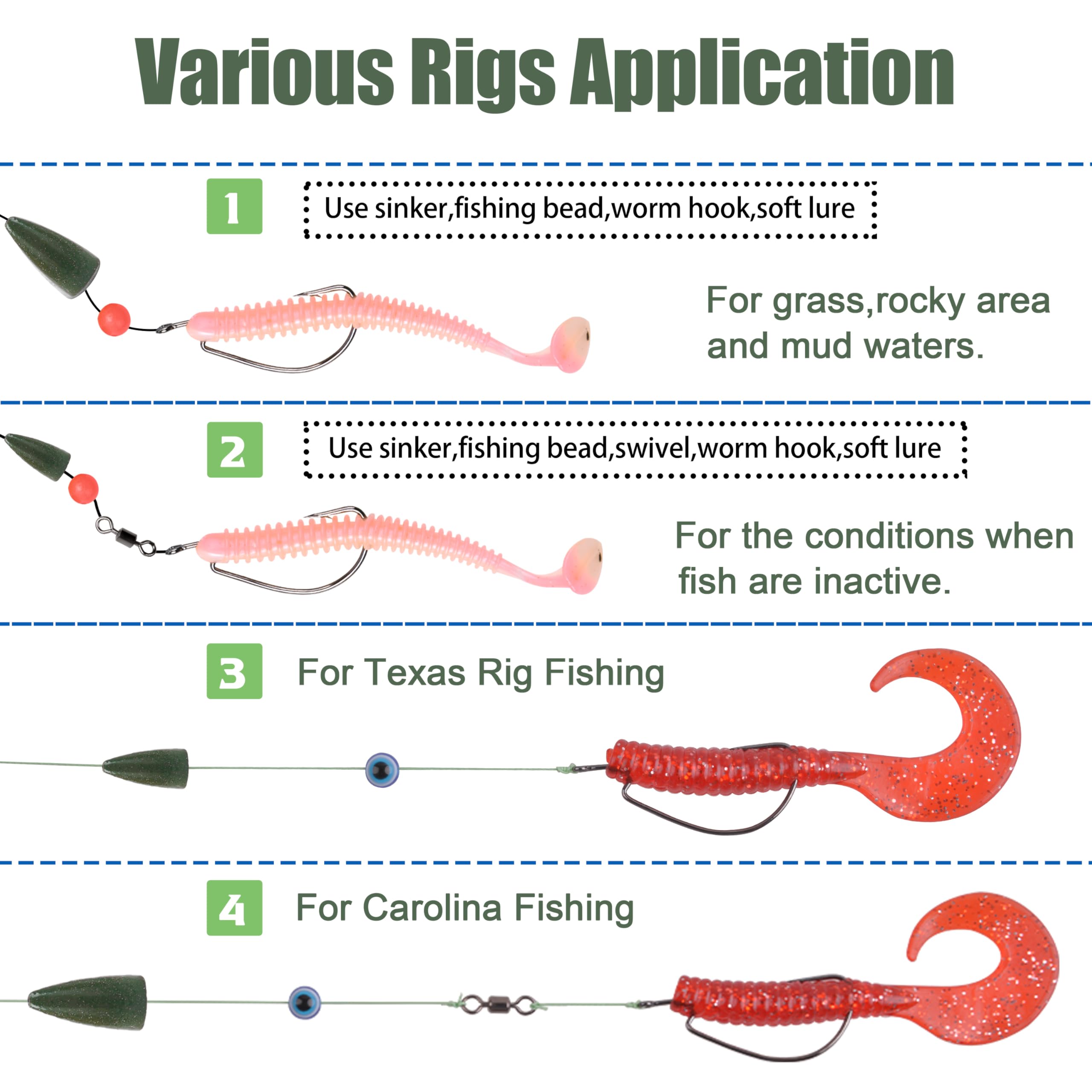 1/8oz 1/4oz 3/8oz Bullet Sinkers - Worm Weights For Texas/Carolina