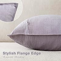 Vista 213 de Foindtower Paquete de 2 fundas de almohada decorativas de lino y liso, funda de cojín decorativa suave, estilo bohemio campestre para silla, sofá