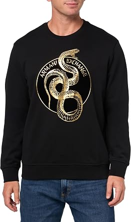 Armani Exchange Mens Snake Graphic Crewneck Sweatshirt