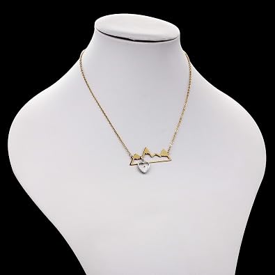 Uloveido Simple Mountain Necklace Mustard Seed Pendant, Stainless Steel Mountain Range Necklace Jewelry, Nature Necklace Y634