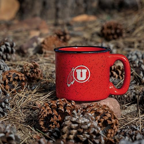 Miniatura 3 de Rico Industries NCAA Utah Utes - Taza de café personalizada de 12 onzas con logotipo grabado con láser profundo, taza de cerámica para acampar con