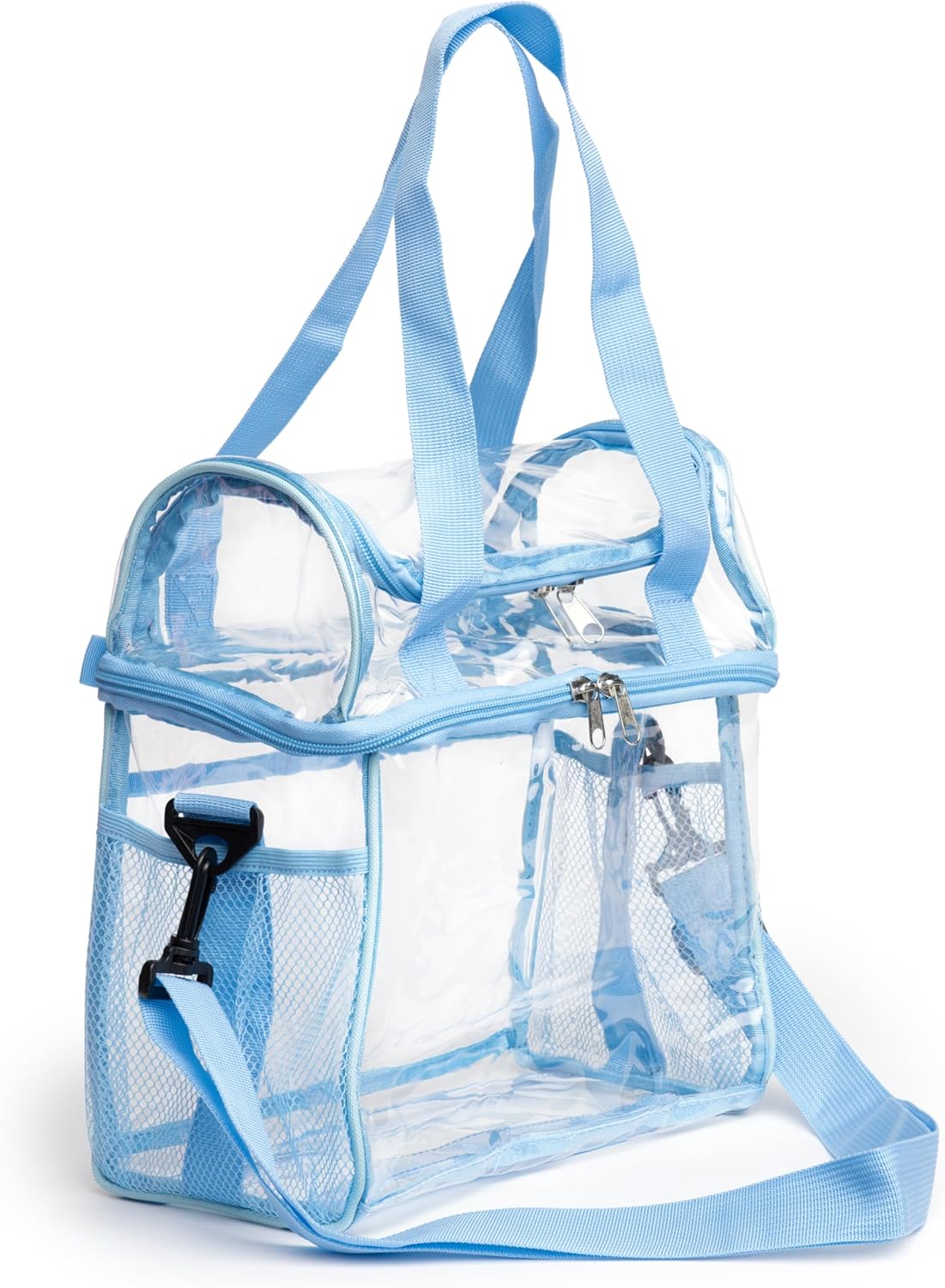 Transparent Lunch bag, stadium-approved, Heavy Duty, Large Lunch Tote for Men and women, Leakproof and Reusable (Light Pink)