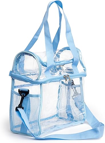 Miniatura 8 de Bolsa de almuerzo transparente, aprobada por estadios, resistente, grande, reutilizable, material de PVC