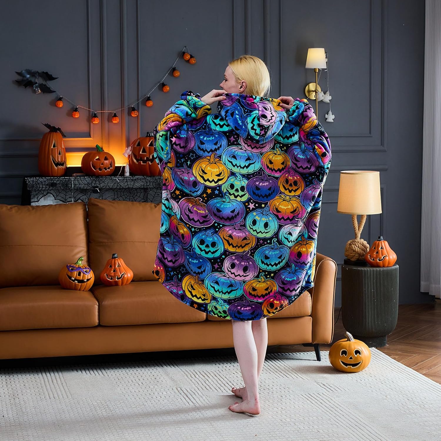 Moinlizy Blanket Hoodie Oversized Wearable Hooded Blanket for Adult Women and Men with Pocket Thick Sherpa Hoodie - Image 5