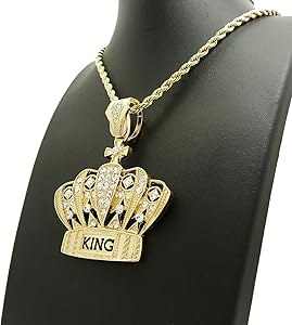 Fashion 21 Hip Hop Iced Out King Crown Pendant 24