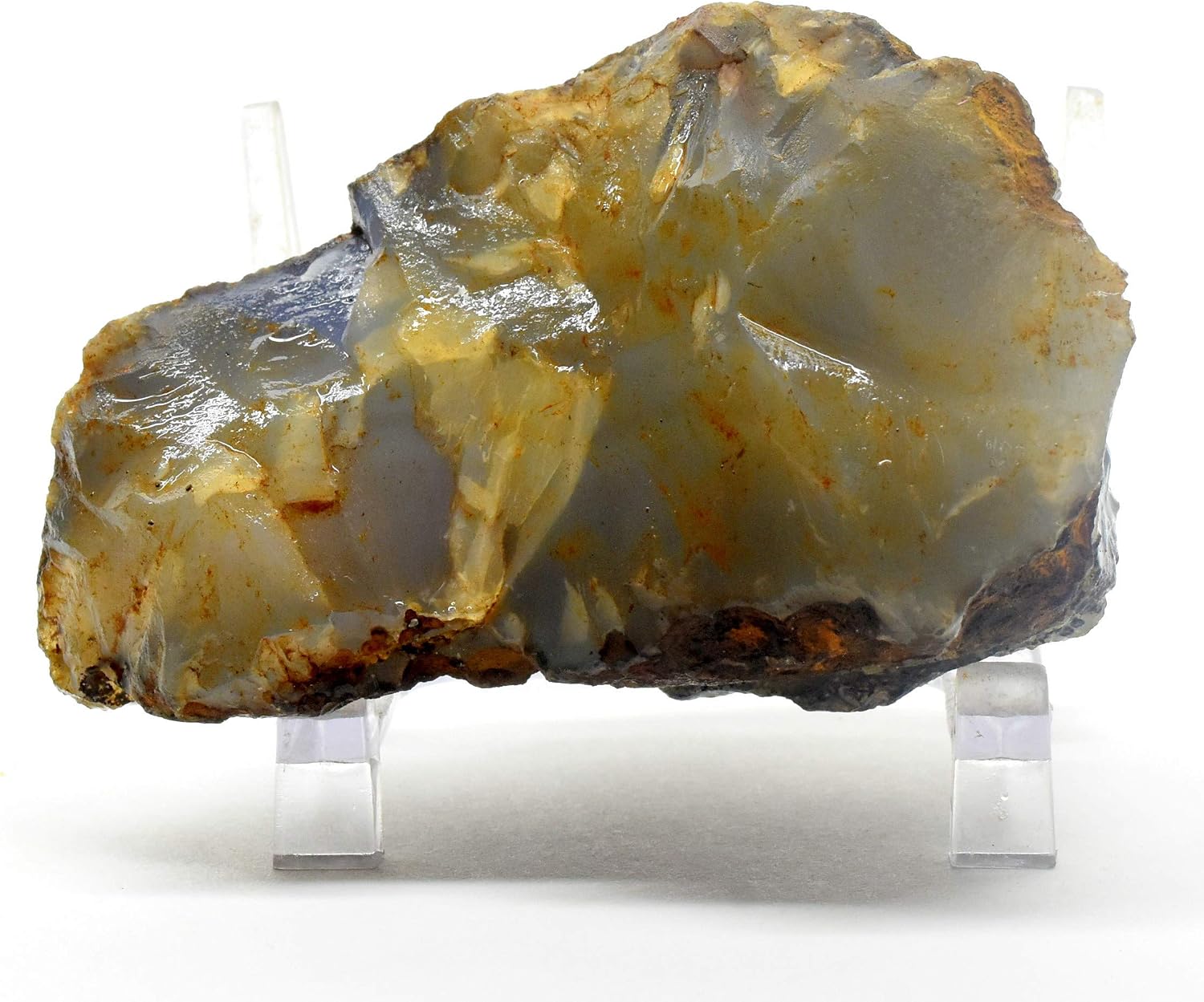 Amazon Com 3 25 Yellow Blue Chalcedony Rough Natural Agate Crystal Cluster Sparkling Mineral Stone Specimen Africa Home Kitchen