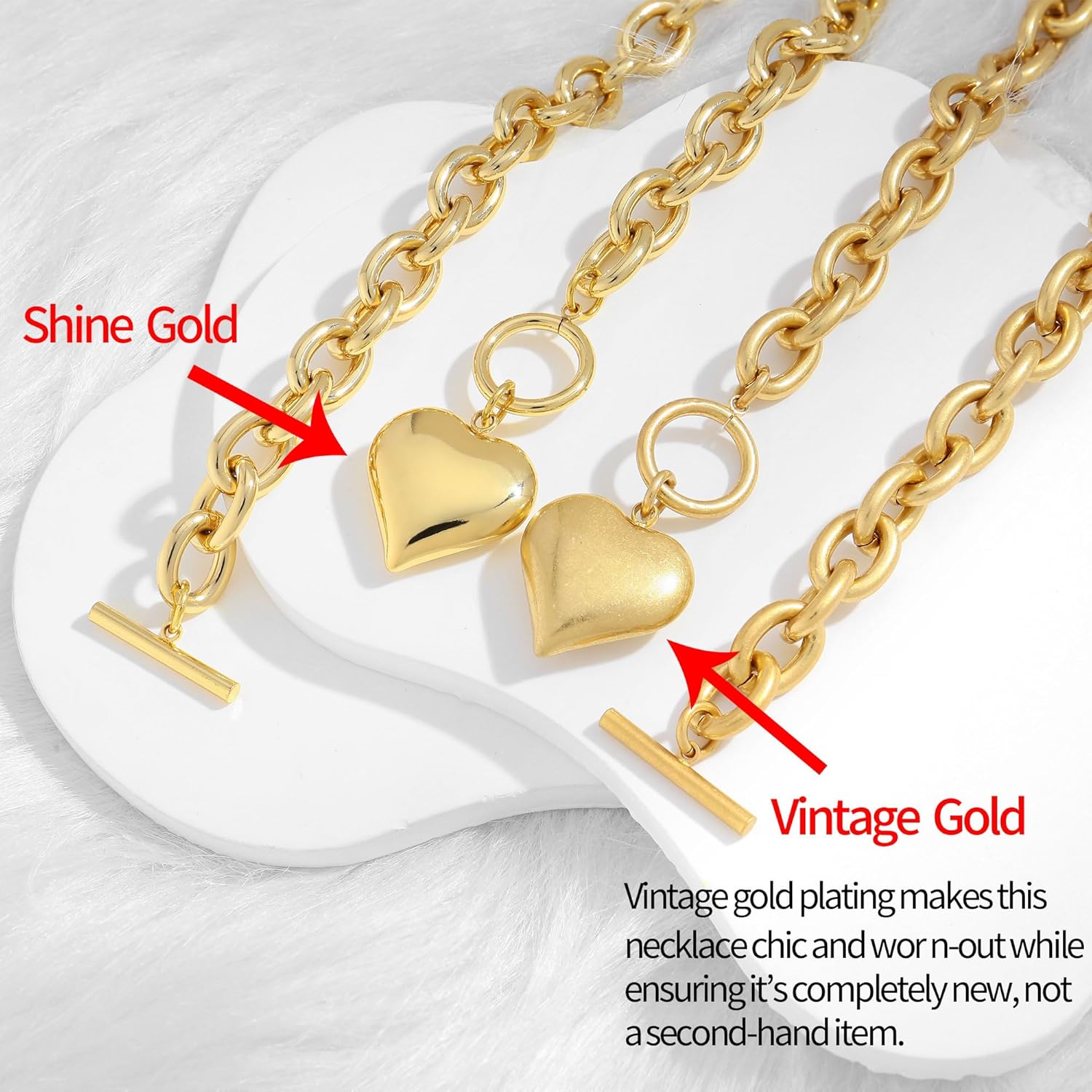 CLASSYZINT 18K Gold Plated Coin Lion Head Pendant Necklace Chunky Paperclip Choker Necklace For Gifts On Birthday Holidays For Women Girls - Image 4