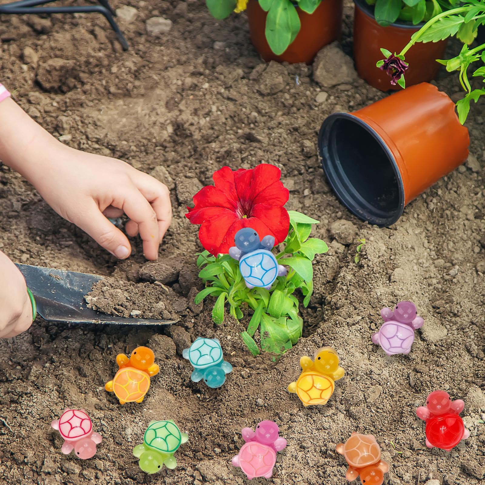 YALiya Lot De 20 Tortues Lumineuses En Résine - Mini Tortues