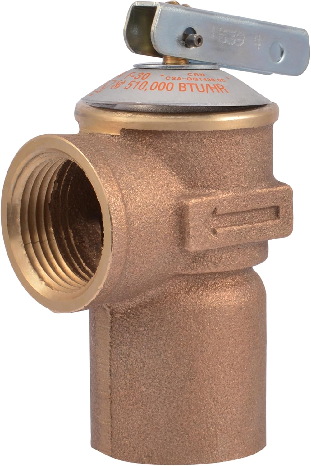Cash Acme 3/4 Inch F-30 Safety Relief Pressure Release Valve, Brass Plumbing Fitting, 22887-0030