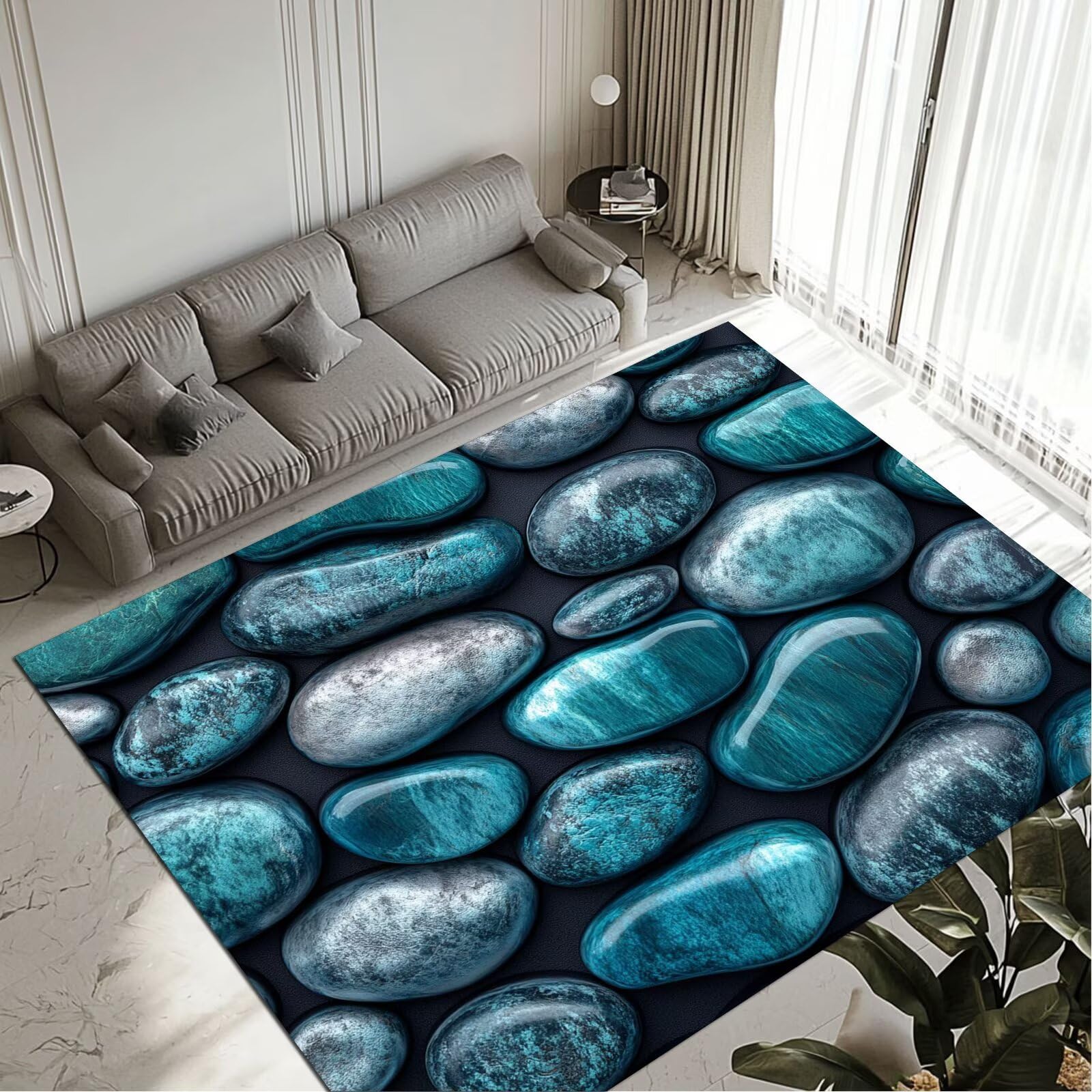 Tapis Stone grand tapis salon et chambre adulte 80x150cm imperméable