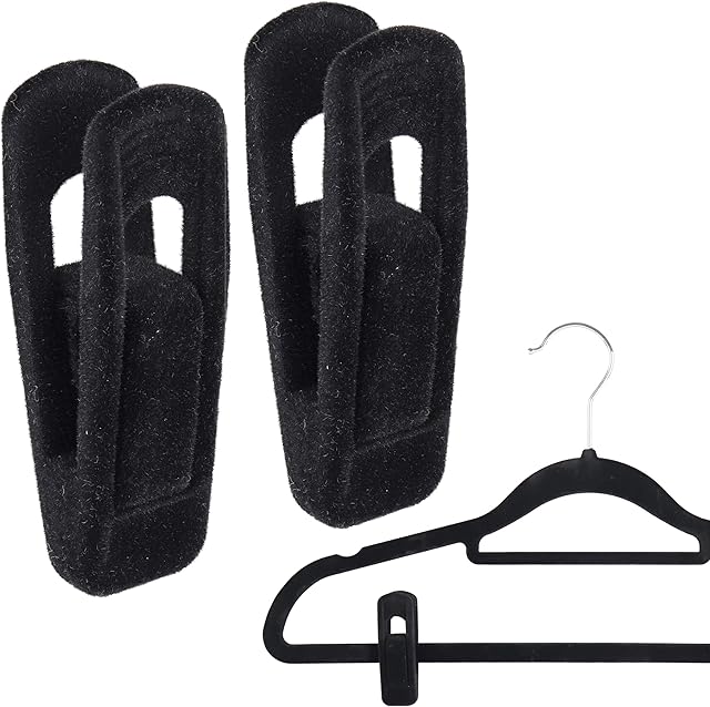 The Hanger Store 30 Black Clips for Velvet Flocked Hangers Trousers & Skirts - Choose Colour