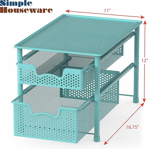 Miniatura 10 de Simple Houseware - Cajón organizador apilable de 3 niveles, turquesa